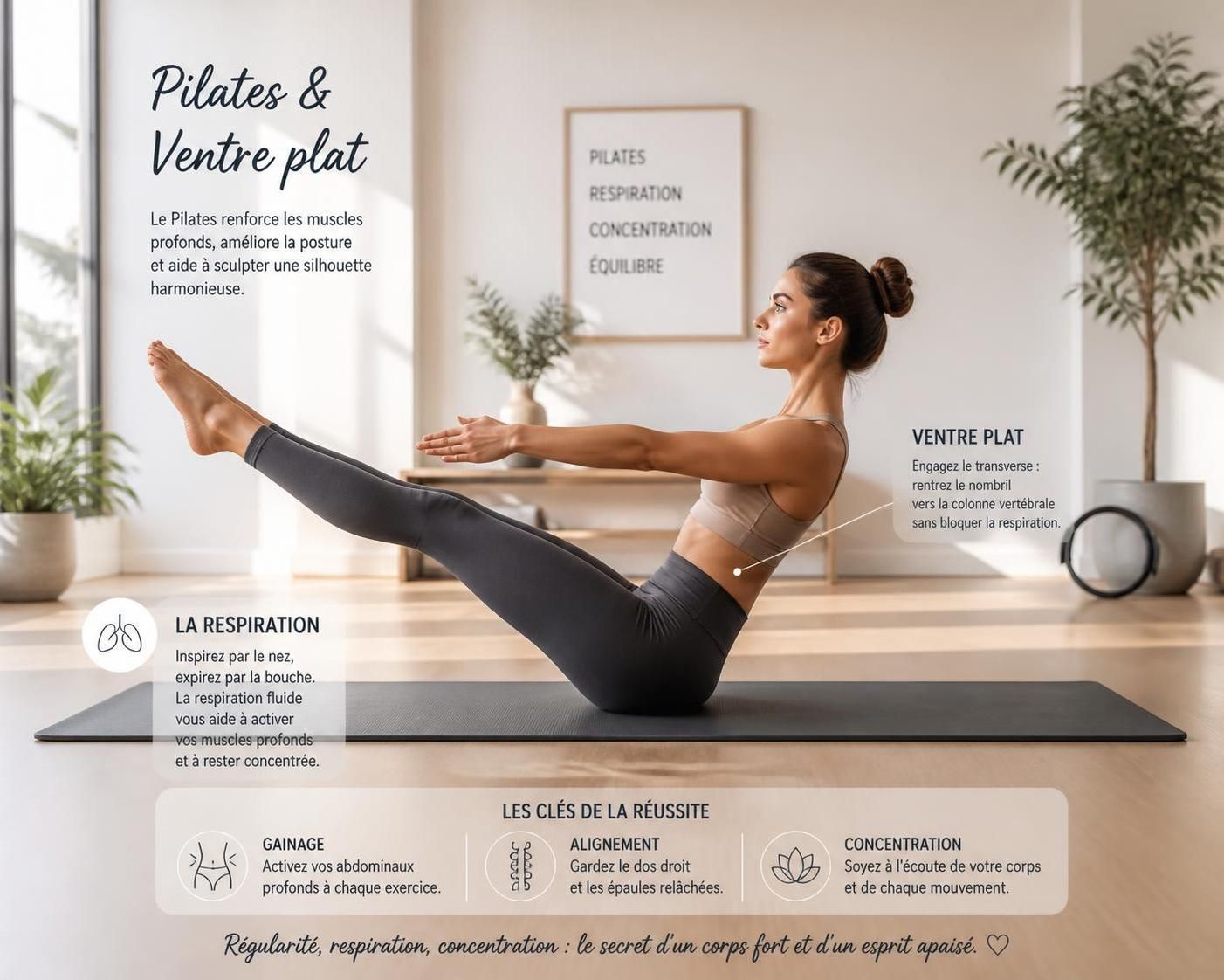 découvrez notre guide complet d'exercices pilates pour obtenir un ventre plat. suivez nos conseils pratiques pour tonifier votre sangle abdominale et améliorer votre posture.