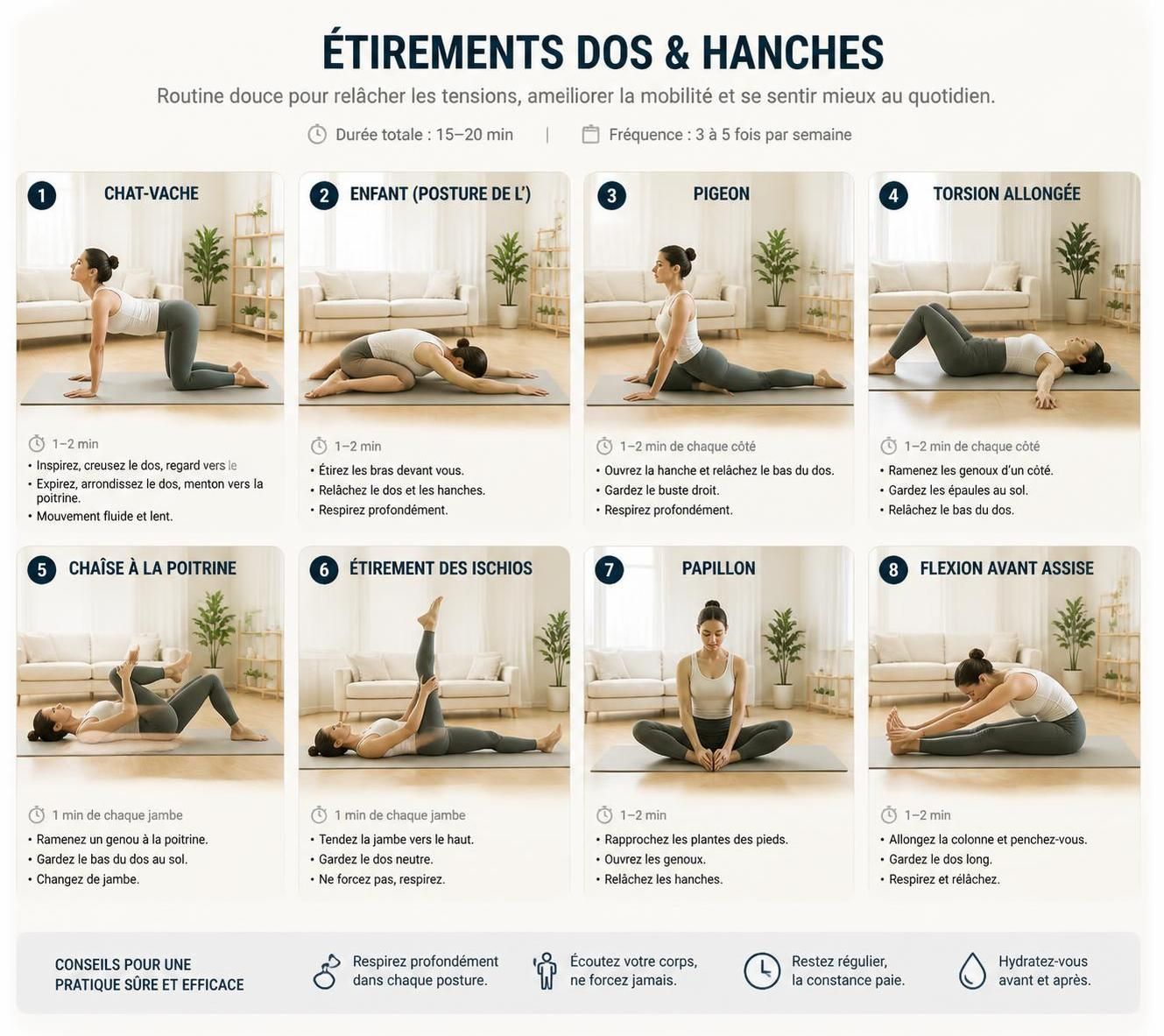 découvrez les étirements essentiels du dos pour soulager les douleurs et prévenir les tensions. adoptez ces exercices simples pour un dos plus sain et flexible au quotidien.