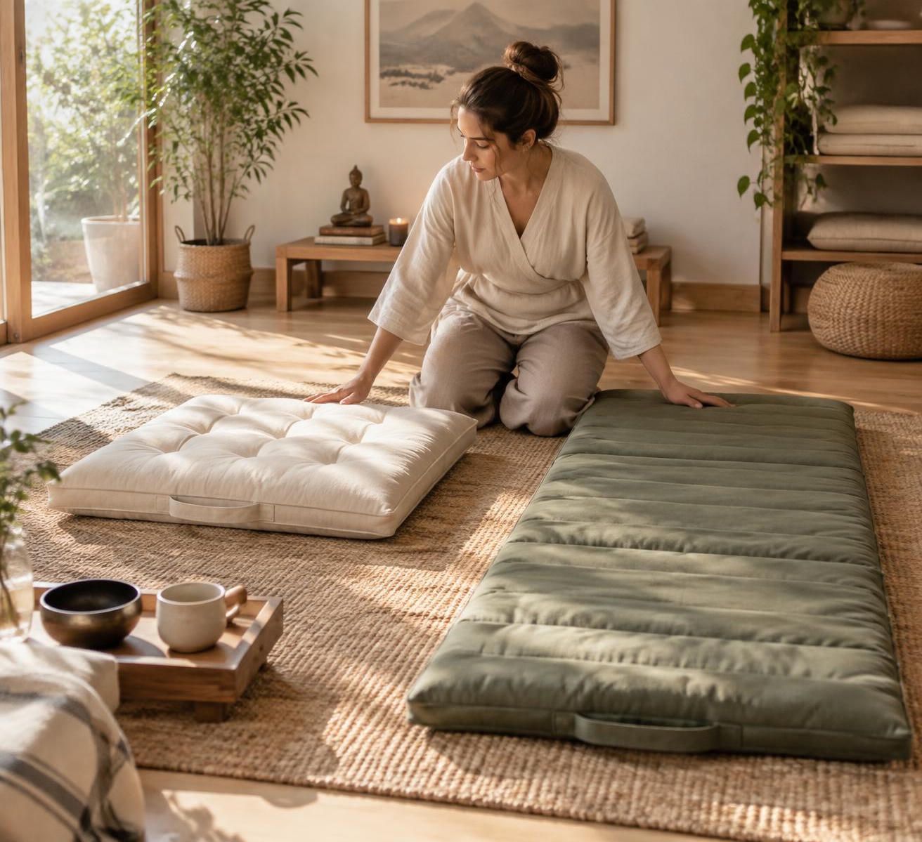 découvrez comment choisir un tapis de méditation selon votre pratique, votre confort et vos besoins : dimensions, matières, épaisseur et facilité de transport.